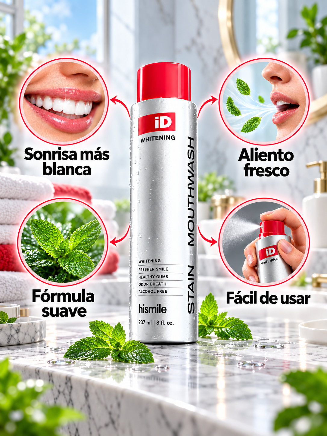 🪥✨ Enjuague Bucal Refrescante Anti-Manchas 237ml