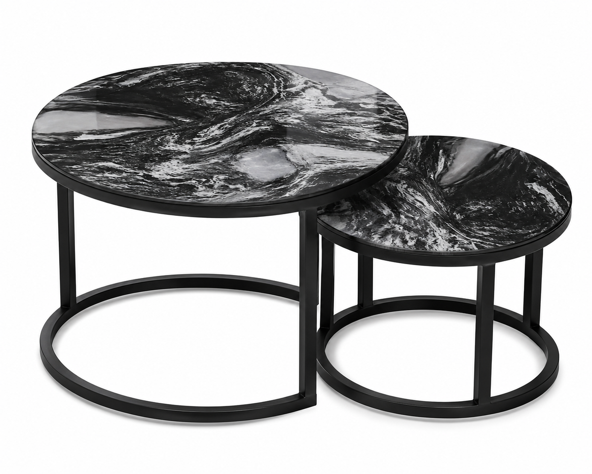 🤍🖤 Set de Mesas de Centro Mármol Negro o Blanco 🪑