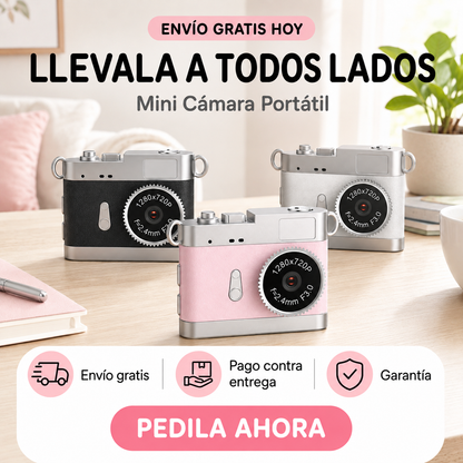 🔥 Mini Cámara Vlog HD ⌚ Pantalla Giratoria 180° Edición Compacta