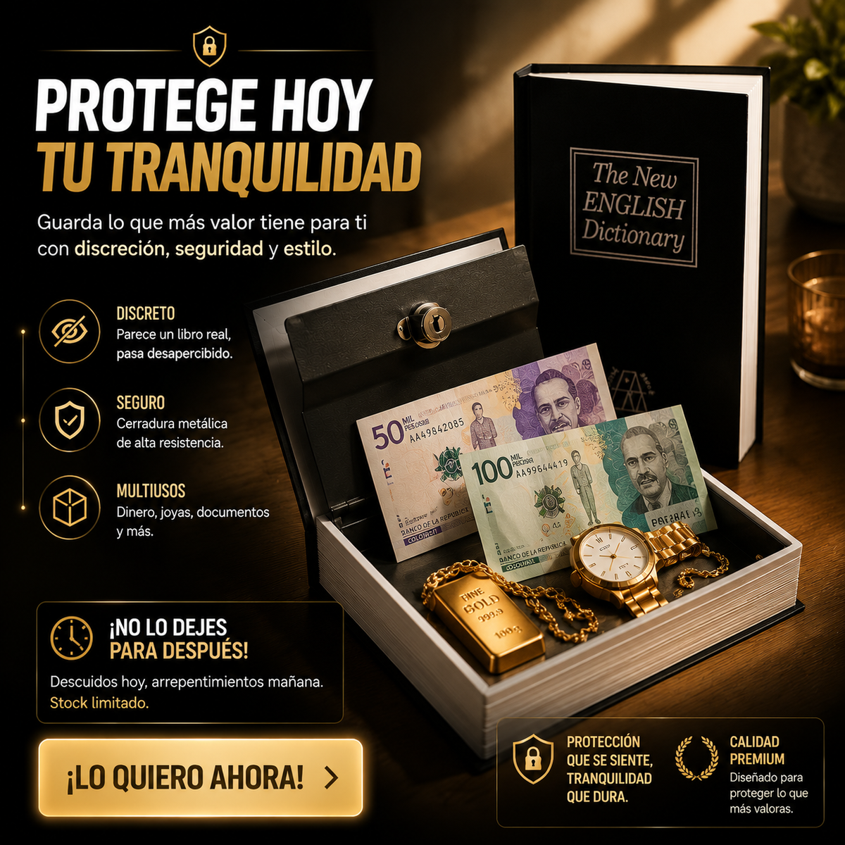 🕵️ Parece un Libro, pero Protege | Libro Caja Fuerte 🔐