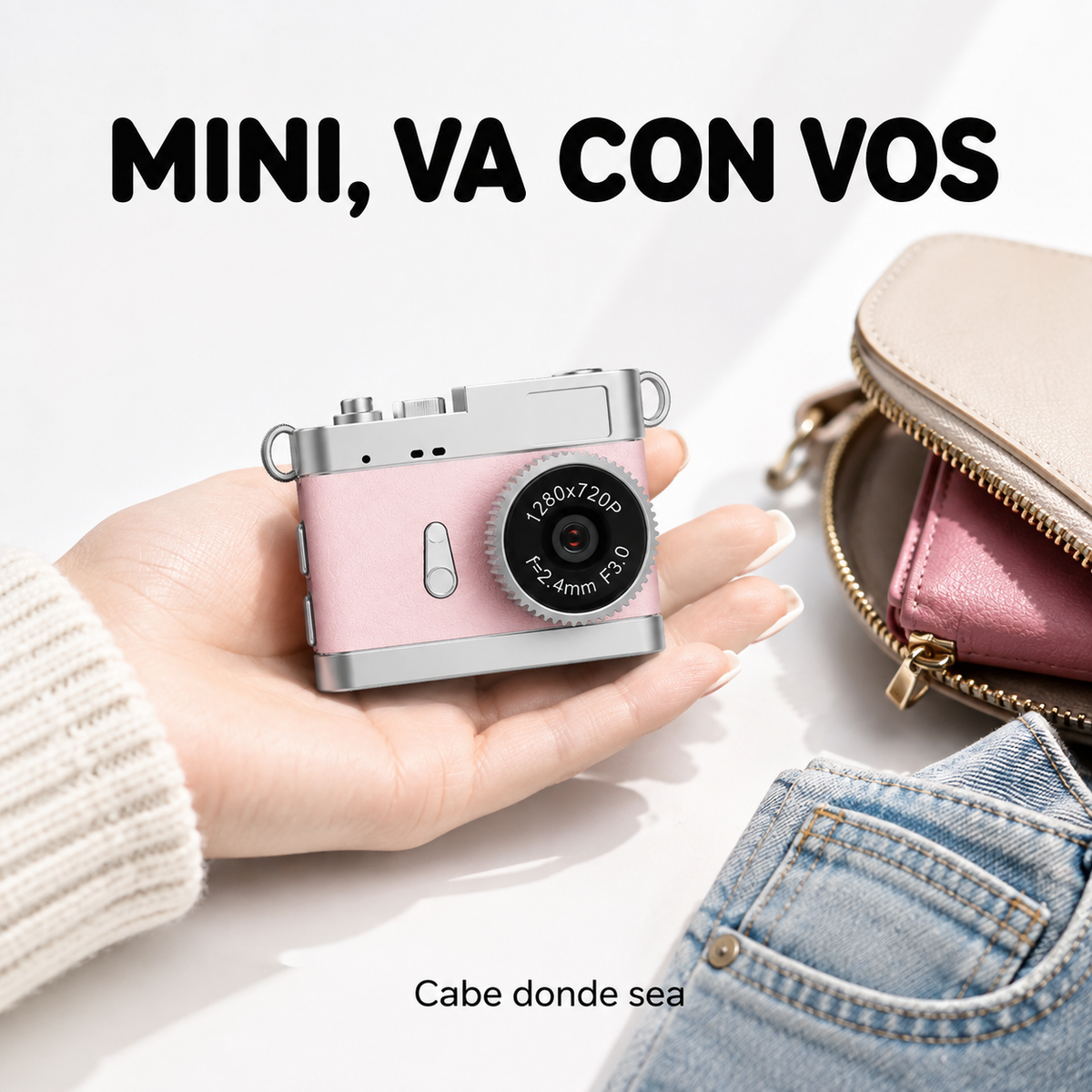 🔥 Mini Cámara Vlog HD ⌚ Pantalla Giratoria 180° Edición Compacta