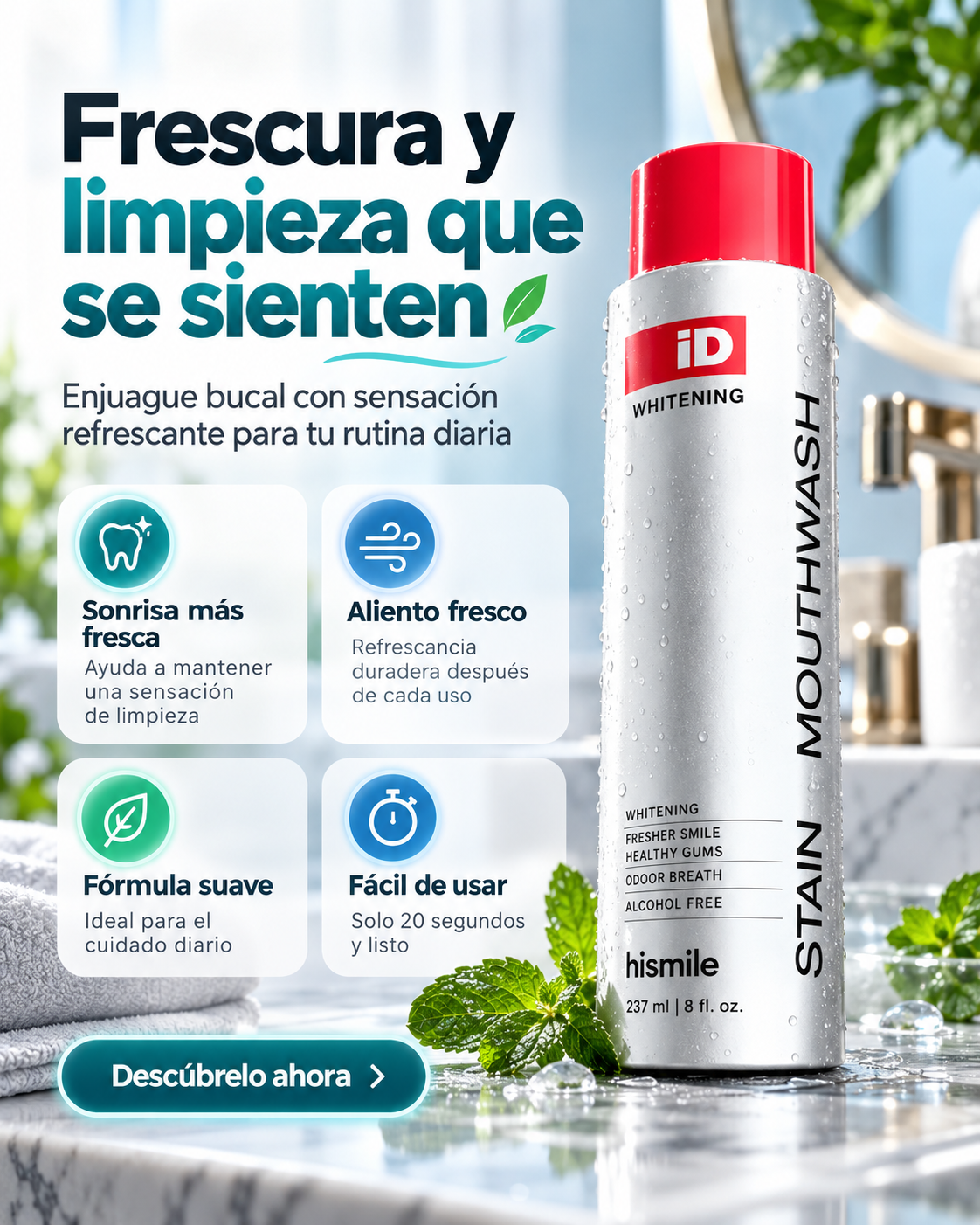 🪥✨ Enjuague Bucal Refrescante Anti-Manchas 237ml