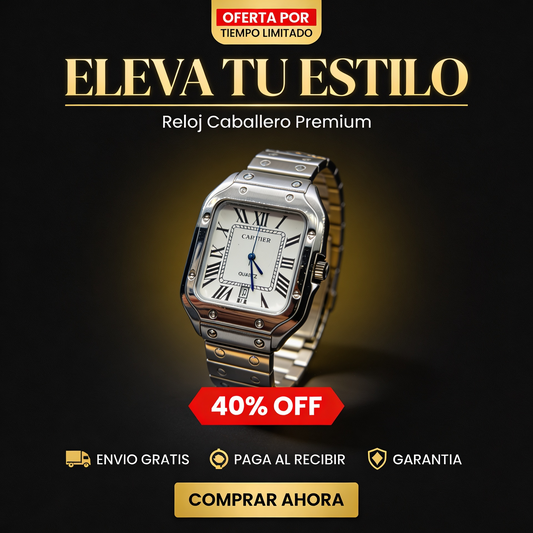 🔥 Reloj Hombre Cuadrado Plateado ⌚ Edición Clásica de Lujo