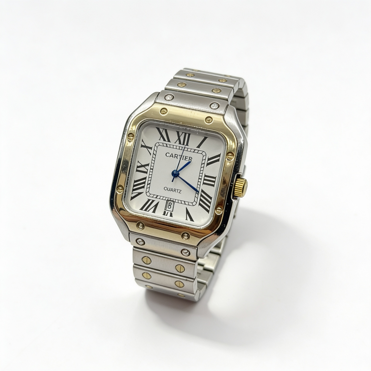 🔥 Reloj Hombre Cuadrado Plateado ⌚ Edición Clásica de Lujo