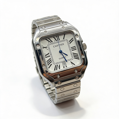 🔥 Reloj Hombre Cuadrado Plateado ⌚ Edición Clásica de Lujo